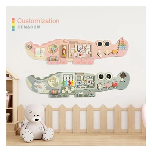 Wooden Montessori Learning Activity Wall Game Panel Early Educational Center and Kindergarten Kids Wall Game Toy