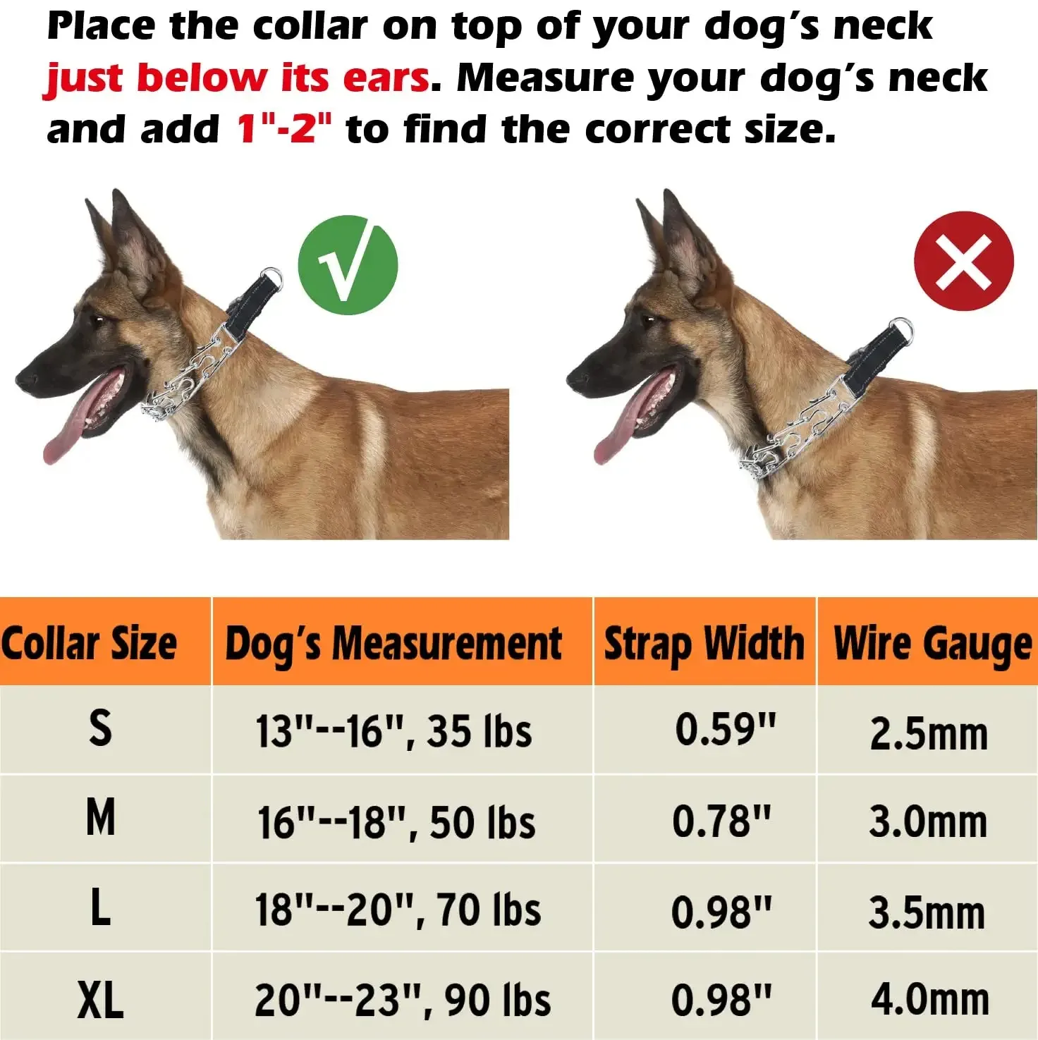 Adjustable Quick Release Stainless Steel Dog Training Collar For Dogs