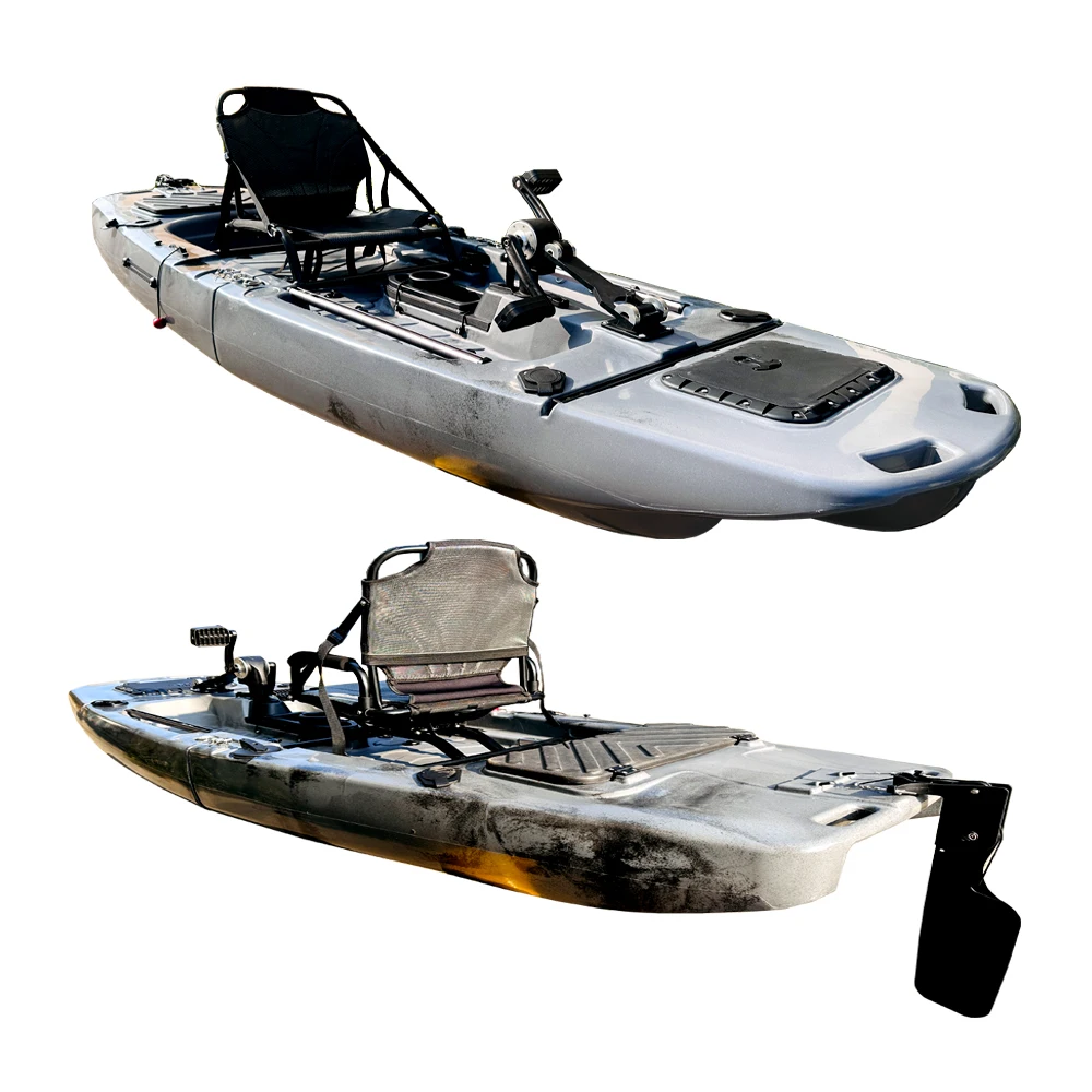 High Quality 9ft Single Person Modular Fishing Splicing Detachable Propel Kayaks Portable 2 Section Pedal Drive Kayak