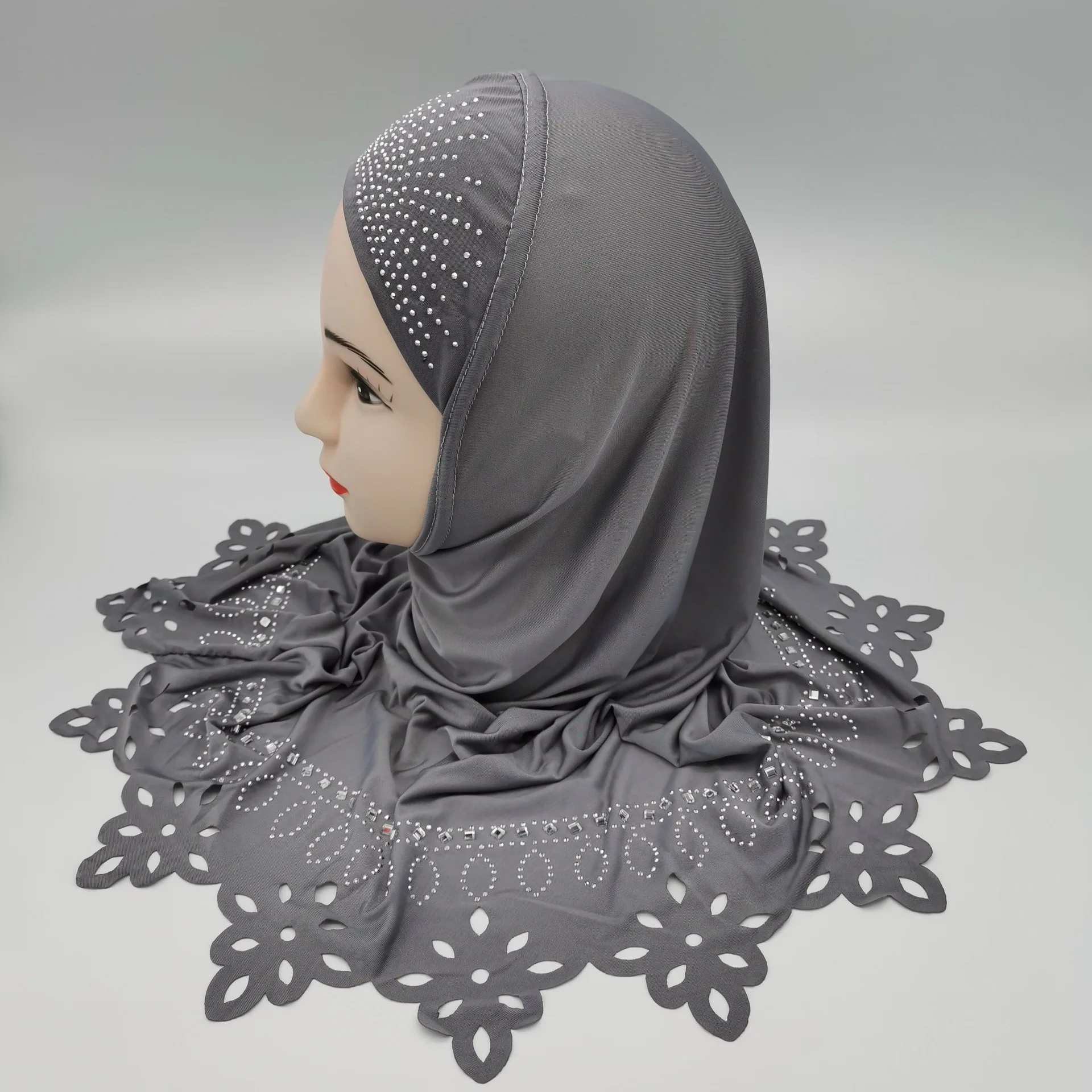 OBEEII Sciarpa Da Donna In Chiffon Con Strass Musulmani Hijab A - Foto 11