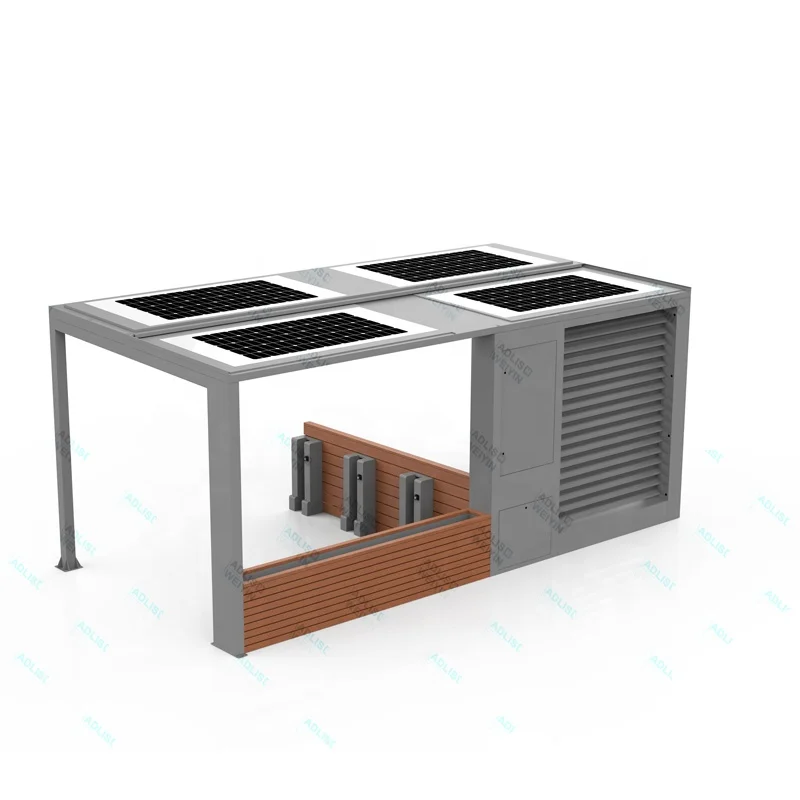 Открытый Солнечный светодиодный экран с умным укрытием алюминиевая рама Прямоугольная форма зарядное устройство для велосипеда