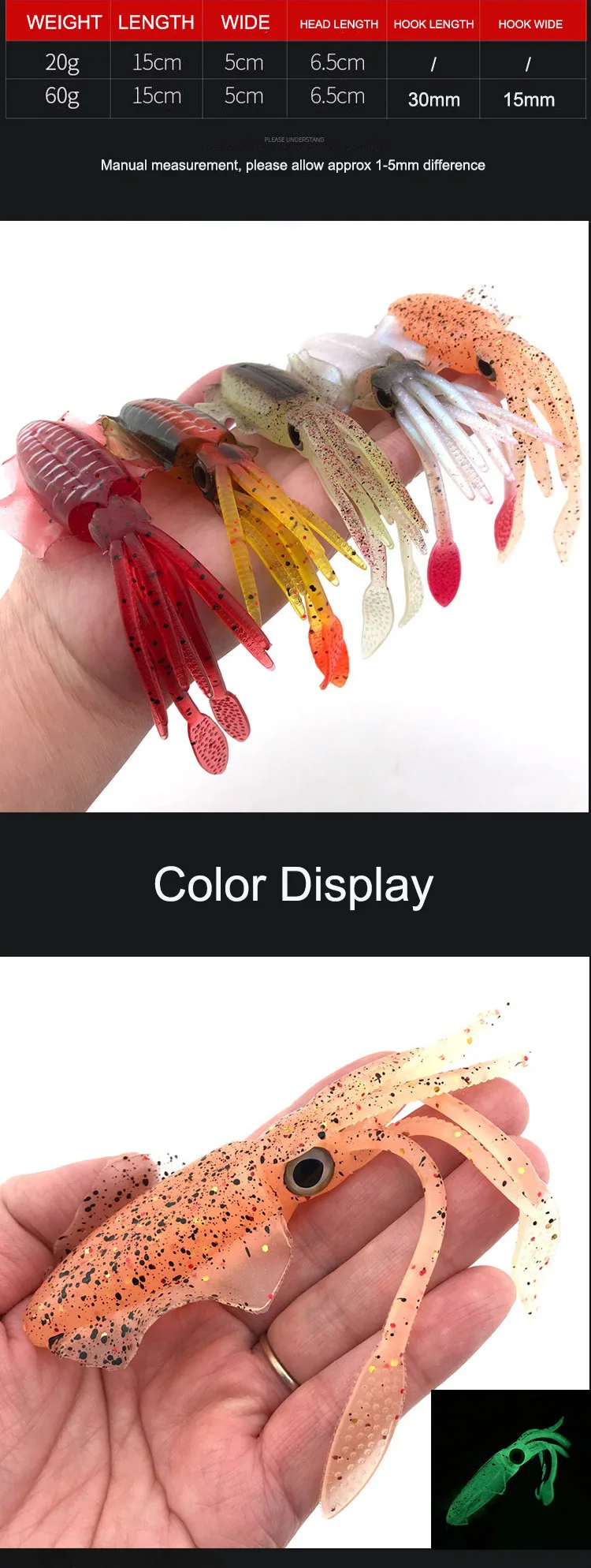 50pcs Luminous Octopus Skirts Fishing Lure Trolling Lures Fishing Tackle Soft Plastic Fishing Lures Squid Skirts Saltwater Bait Lures Multi Color 2 3