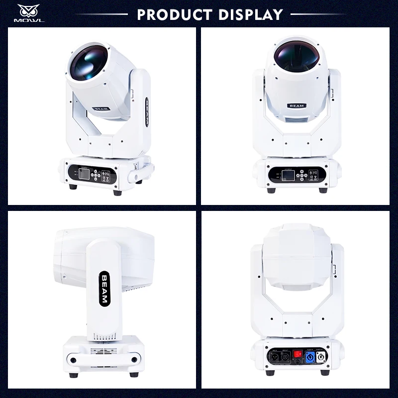 2pcs White 230W Mini Beam Light with DMX Control & Case