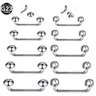 Surface Piercing Surface Bar With Disk Tops CZ Gem G23 Titanium Barbell Surface Piercing Dermal Anchor Piercing Body Jewelry