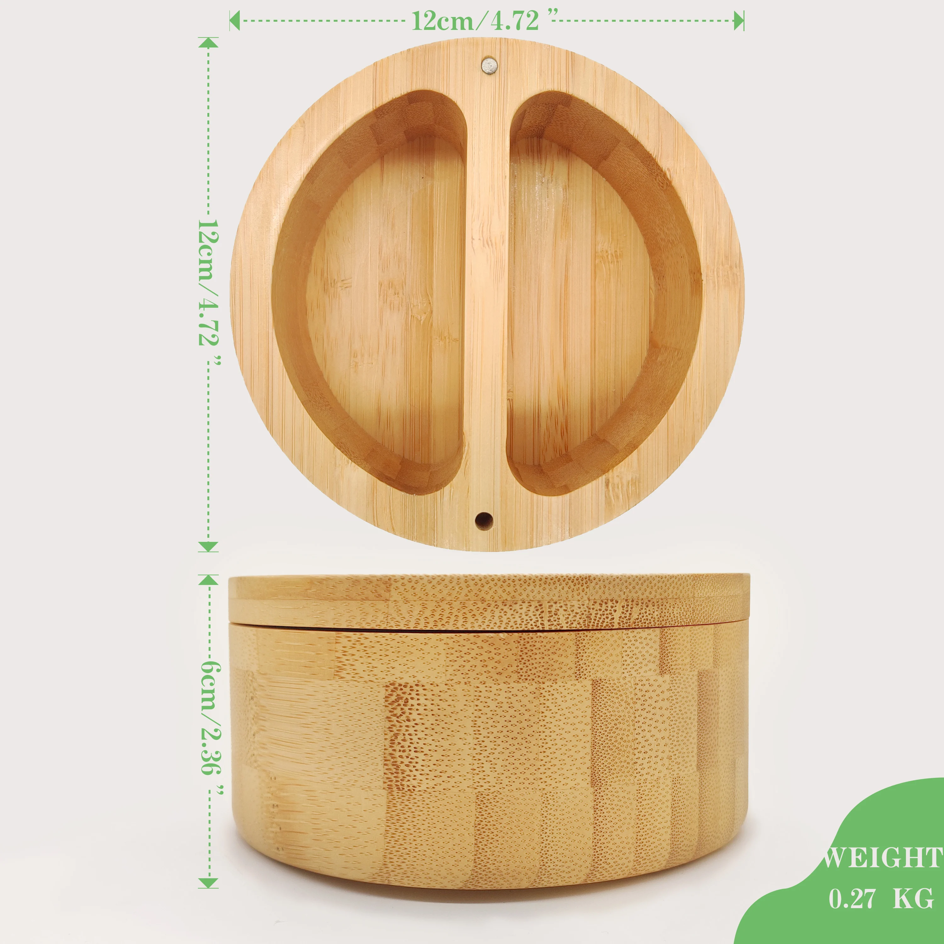 Wholesale Custom Logo Spices Storage Container Wooden Condiment Pot Bamboo Salt Box With Swivel Lid