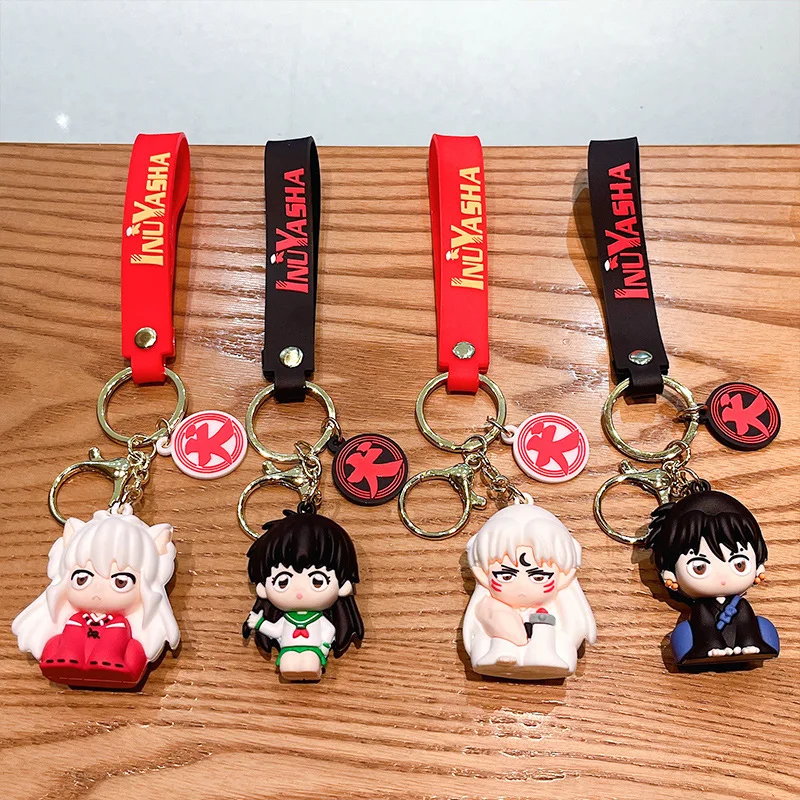 Cartoon Cute Inuyasha Doll 3d Keychains Portable Car Key Ring ...