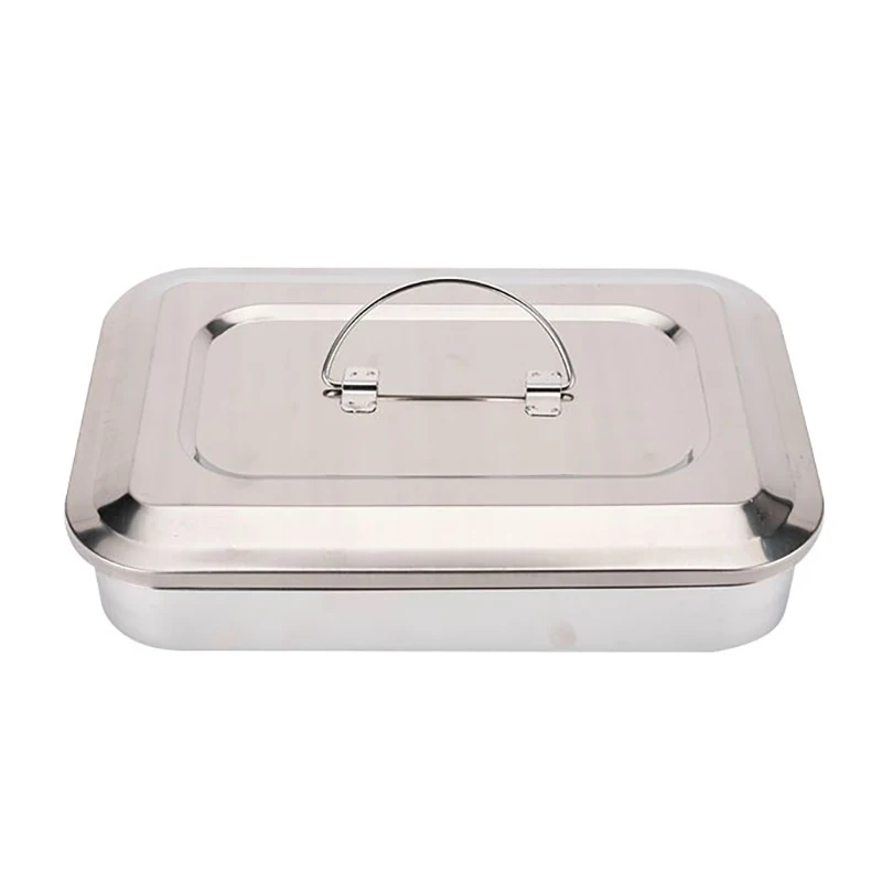 Stainless Steel Dental Instruments Tray With Lid Surgical Nursing Medical Equipment Lab Tools