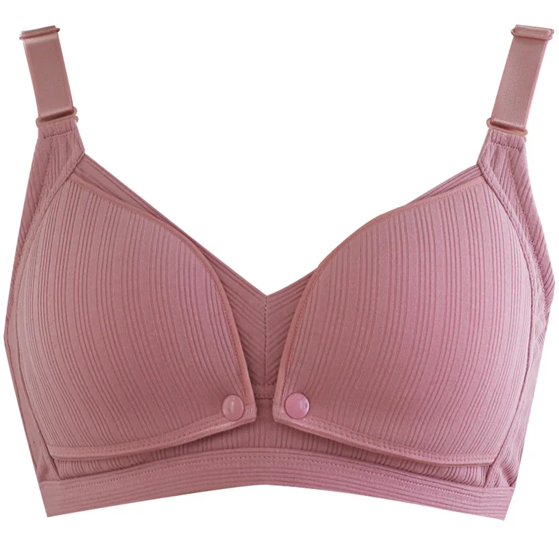 Removable Pad Bra Breastfeeding Open Adjustable Shoulder Straps Cotton Breathable Nursing Bra