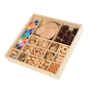 Hot Creative DIY Natural Wood Painting Branch Kit for Kids 2-4 Years Kindergarten Handicraft Material Math Subject Math Toys