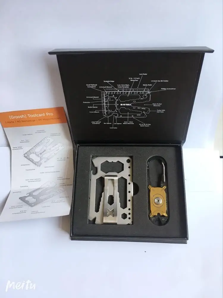 Lever Gear Toolcard Pro - 40 In 1 Credit Card Multitool. Slim, Minimalist Survival Card Wallet Tool Card. Tsa Approved Multitool. (Silver No Clip - View #2