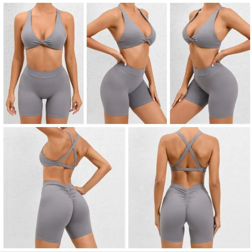 Ruiquwin Custom Gym Wear Sports Bra High Waist Yoga Workout Set