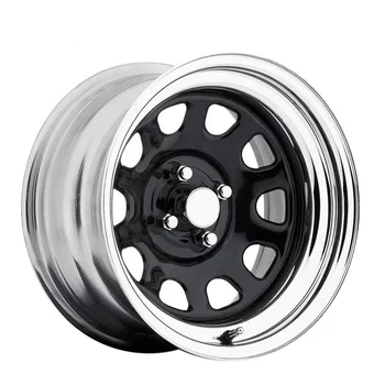 Best Design 15 Inch Black 4 Lug Steel Car Wheels Rim 4x4 Wheels Rims