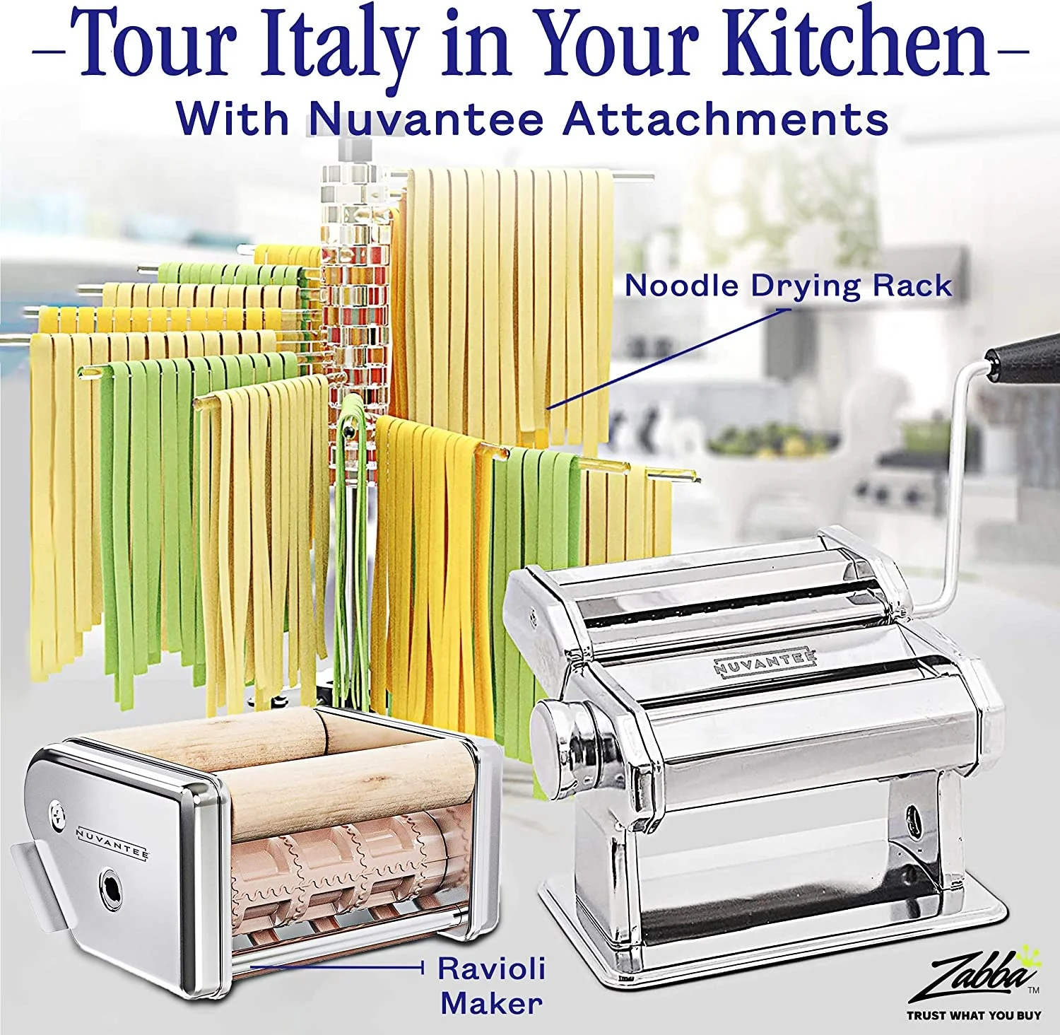 Pasta Maker Machine Adjustable Crank Roller Cutter Hand Press For