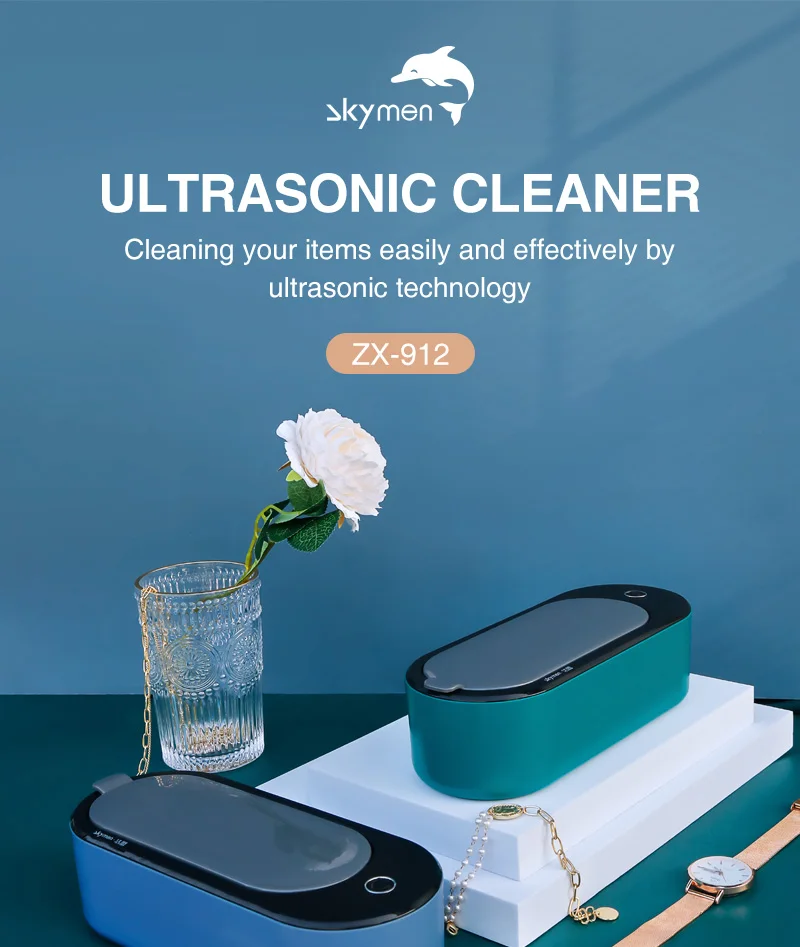 Skymen JP-912 portable mini home plastic ultrasonic cleaner jewelry dental ultrasonic eyeglass cleaner