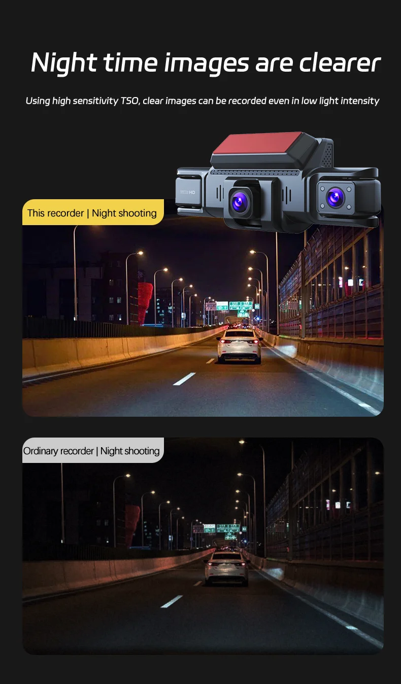 Night Vision Dash Best Dash Cam For Night Time Naipo Dash Cam - Main Image