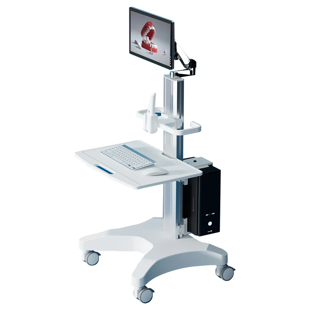Oc1t Hospital Medical Trolley With Monitor Mount And Drawer Mobile
