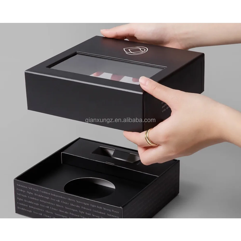 Custom Logo Luxury Black Cardboard Magnetic Paper Magnet Packaging Gift ...