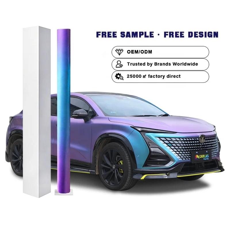 Carlas Unique High-Quality Matte Decorative Film Pvc Automotive Wrap Chameleon PPF Purple