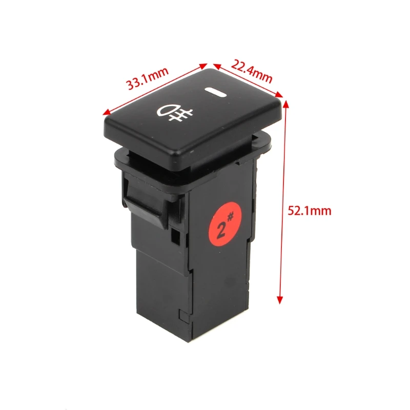Rear Fog Light Push Switch 4 Wire Button for Car Accessories Fog Light Switch DC12V Yellow/Green