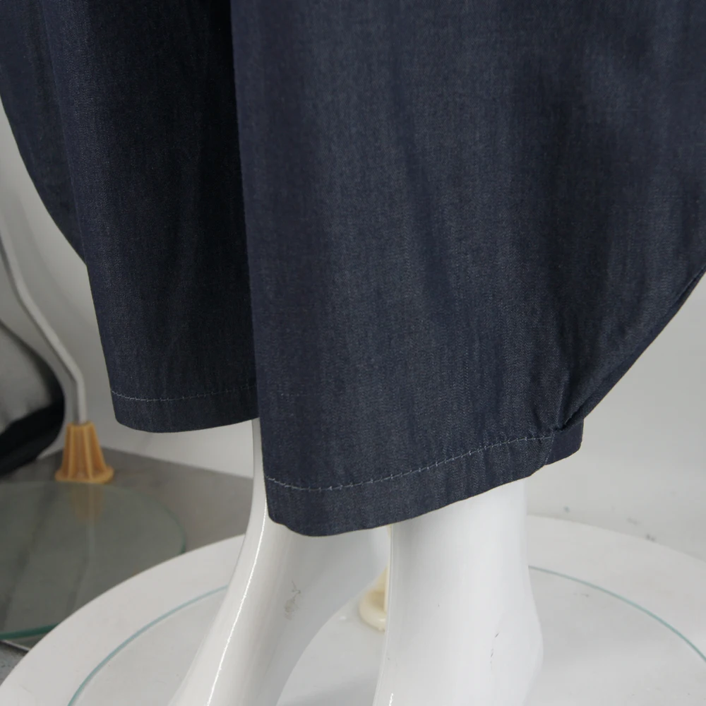 Wide Leg Navy Jeans High Waist Loose Casual Trousers Trendy Streetwear for Ladies with Comfortable Fit