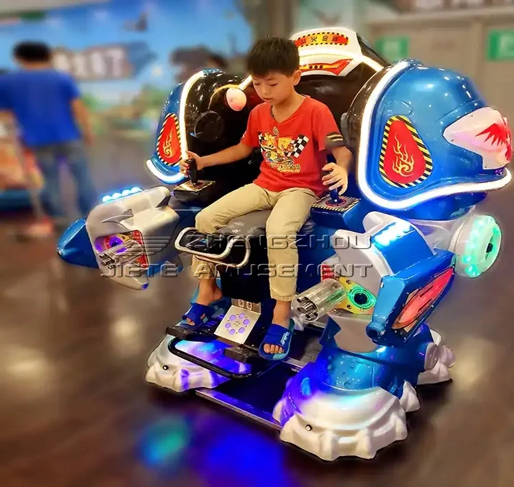 funfair attraction park kiddie rides walking robot 360 Degree Rotating Remote Control Kids Battle King Walking Robot