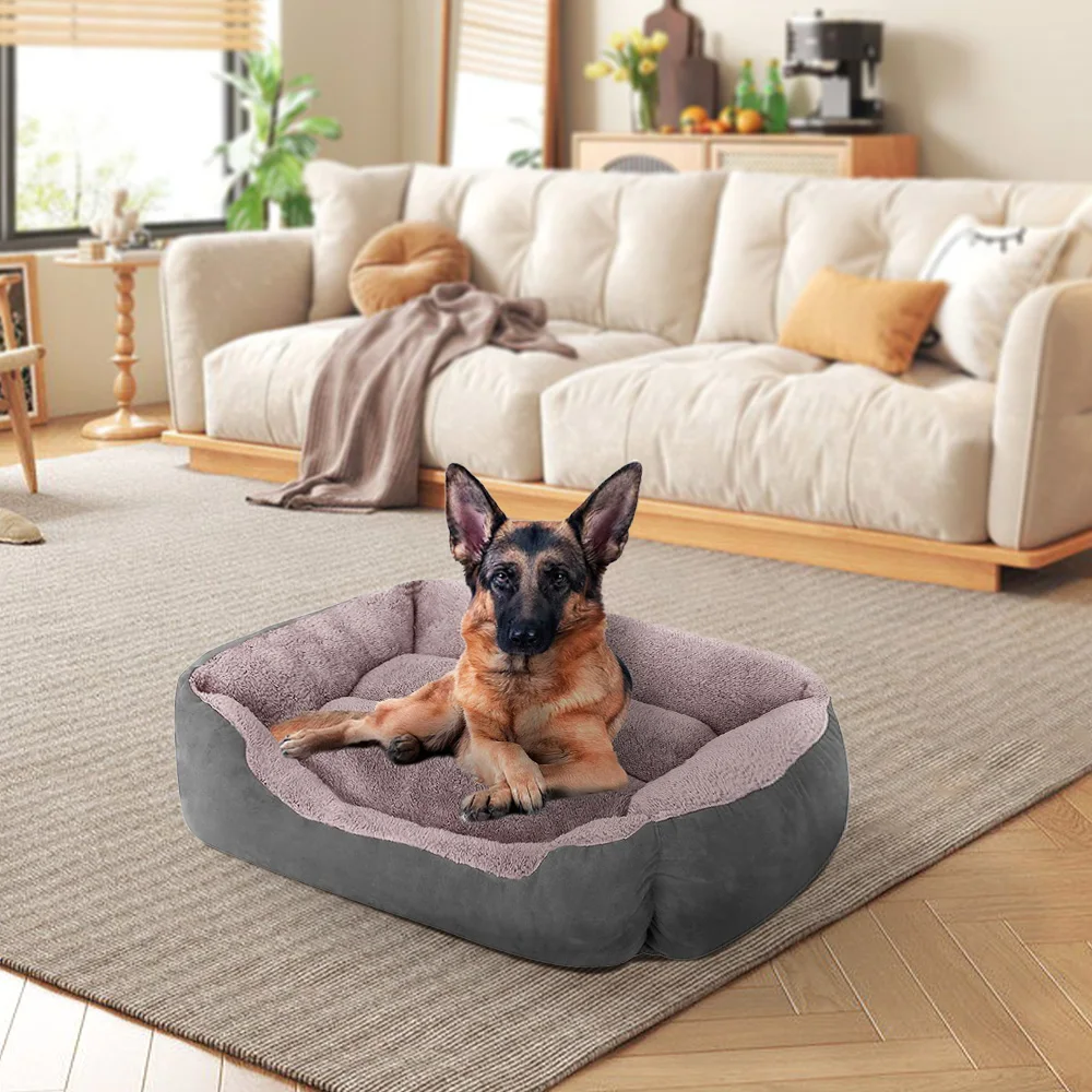 Custom made luxury fluffy calming washable big xl xxl heavy duty extra large pet dog bed for large dogs