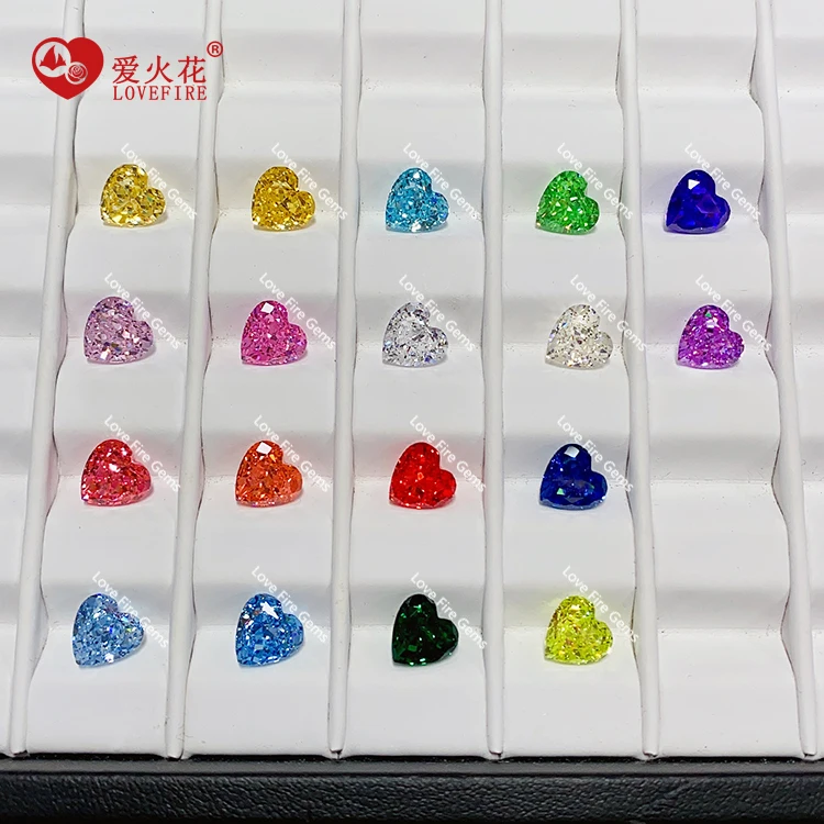 4K 5A+ Synthetic Gemstones - Aqua Blue Heart Shape CZ