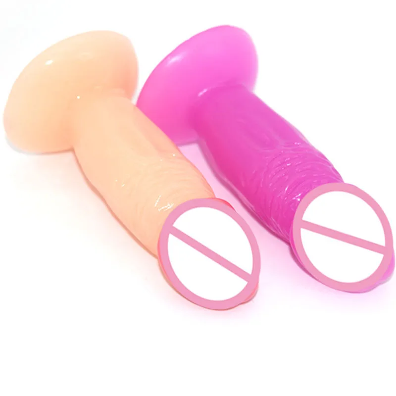 LUUK 10.5cm Drop Shipping Thin Short Plastic Penis Elastic Tiny Dildo for Men Sex Toys