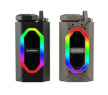 Telescopic LED Camping Light with Bluetooth 5.4 Speaker Dual Channel Diaphragm with  Extendable Rod for Hunting Camping Hiking