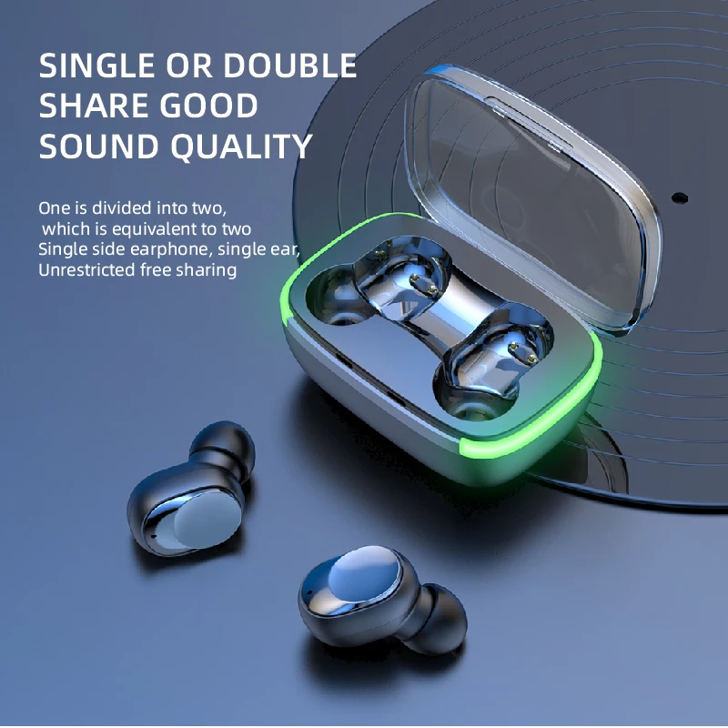 Fone Bluetooth Earphones TWS Y60 True Wireless Headphones with LED  Display Stereo Headset Touch Control Earbuds
