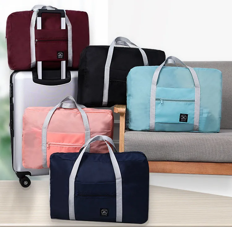 Shoulder Folding Portable Travel Luggage Bags Suitcase Solid Color Travel Storage Bag Set Large