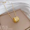 J227 collar de acero titanio colgante de cobre