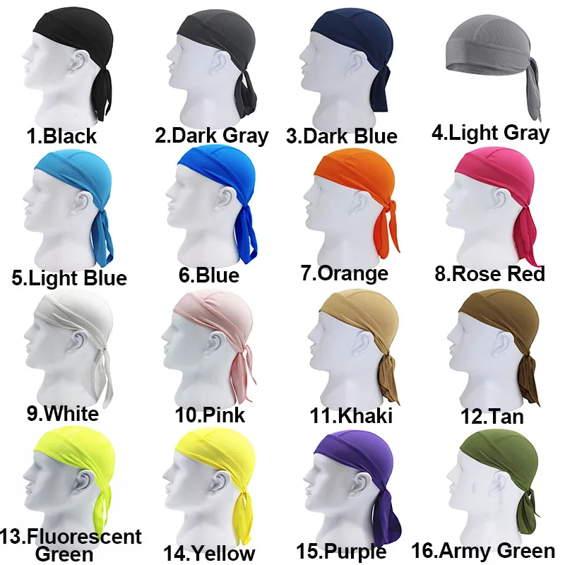 Foaincore Confezione Da 8 Cappellini Per Casco Da Uomo, Anti-sudore Doo Rags, Per Ciclismo, Moto, Bandana (stile Brillante - Foto 14