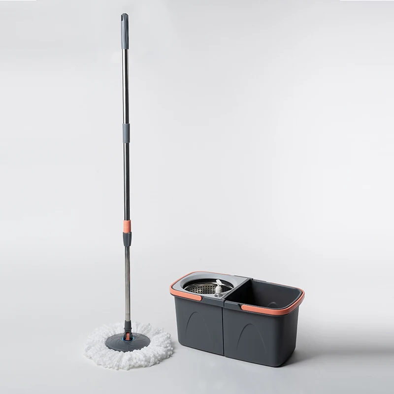 Twins Mop Bucket Clean Magic Mop Dry and Wet Spin Go Magic Mop