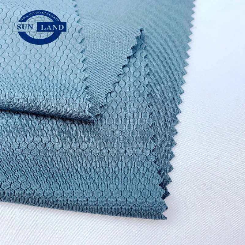 Sportswear Material100% Quick Dry Tech Polyester Yarn Knitting Breathable Honeycomb Athletic Mesh Fabric