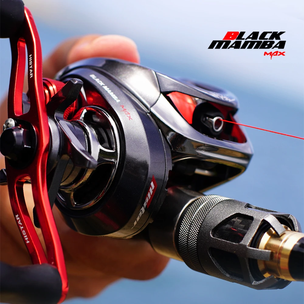 black mamba fishing reels HISTAR Drag Power Mamba MAX Metal Baitcasting Fishing Reel 6.5:1 High Ratio  Long Casting 8kg Braking for Lake Stream Left Hand
