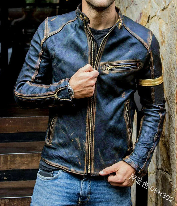 West Louis™ Wild West Leather Jacket  Leather jacket men, Leather jacket,  Stand collar jackets