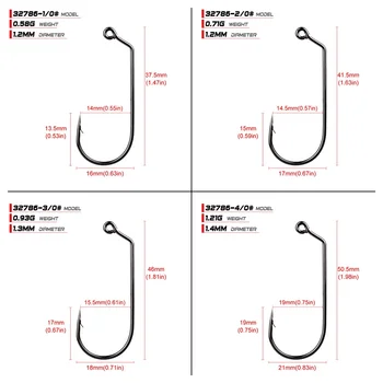 Cheery PRO BEROS Carbon Steel Jig Barbed Hooks 100pcs/Pack Single Lead Fish Hooks for Bass for Bottom Rivers Carp Octopus – Metal Jig – view 5