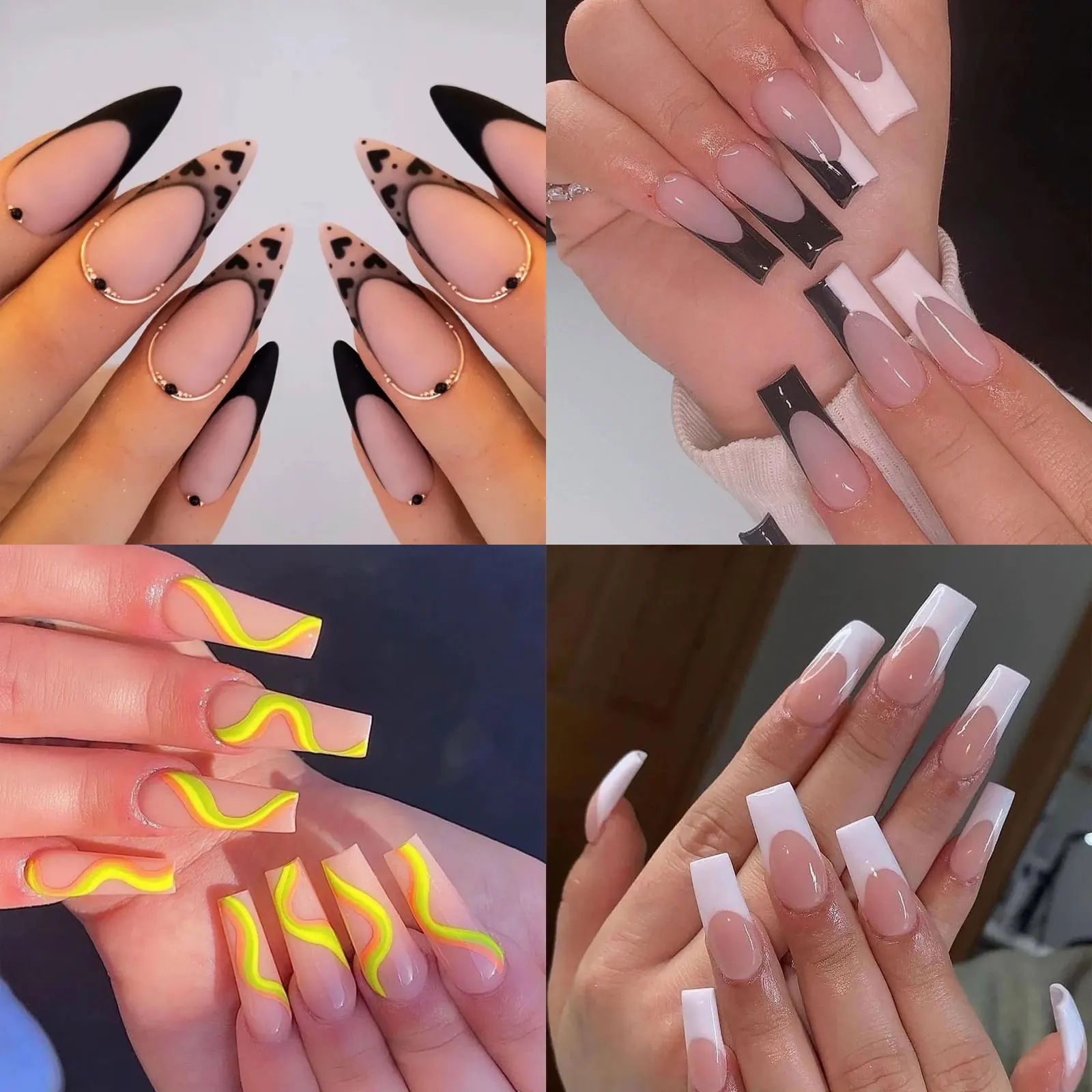 22 Shapes 550pcs 440pcs Box Full Half Cover Soft Fake Nail Tips Non C