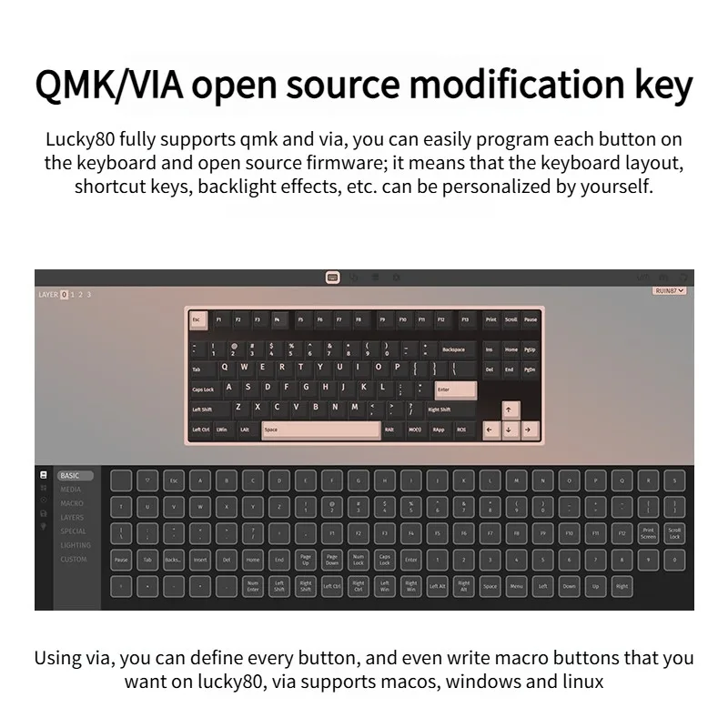 Weikav Lucky80 Gasket Structure Mechanical Gaming Keyboard Kit