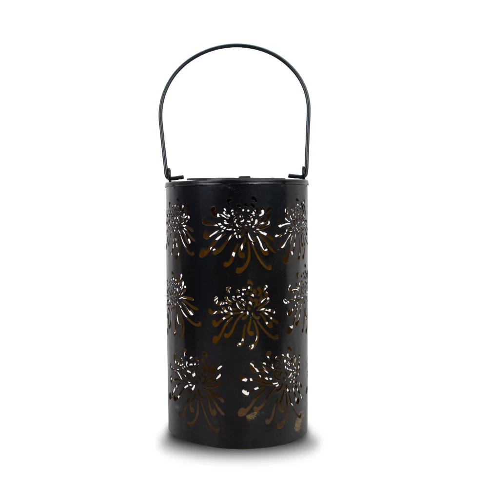 Metal Solar Lantern, Hollow Chrysanthemum  for Indoor and Outdoor  Courtyard