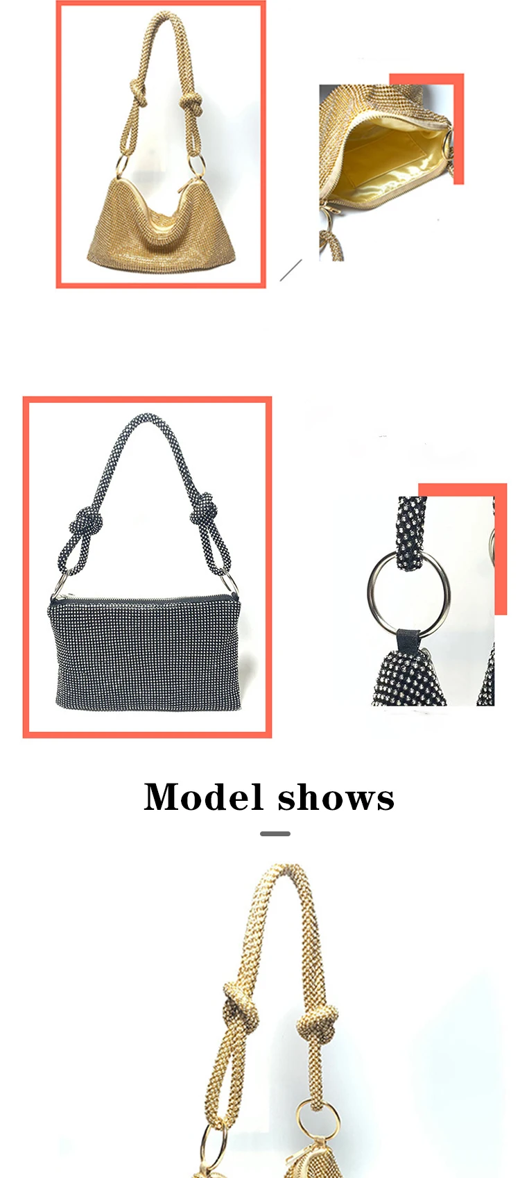 E115 Dinner Bag Pure Pleated Aluminum Sheet Banquet Bag Party