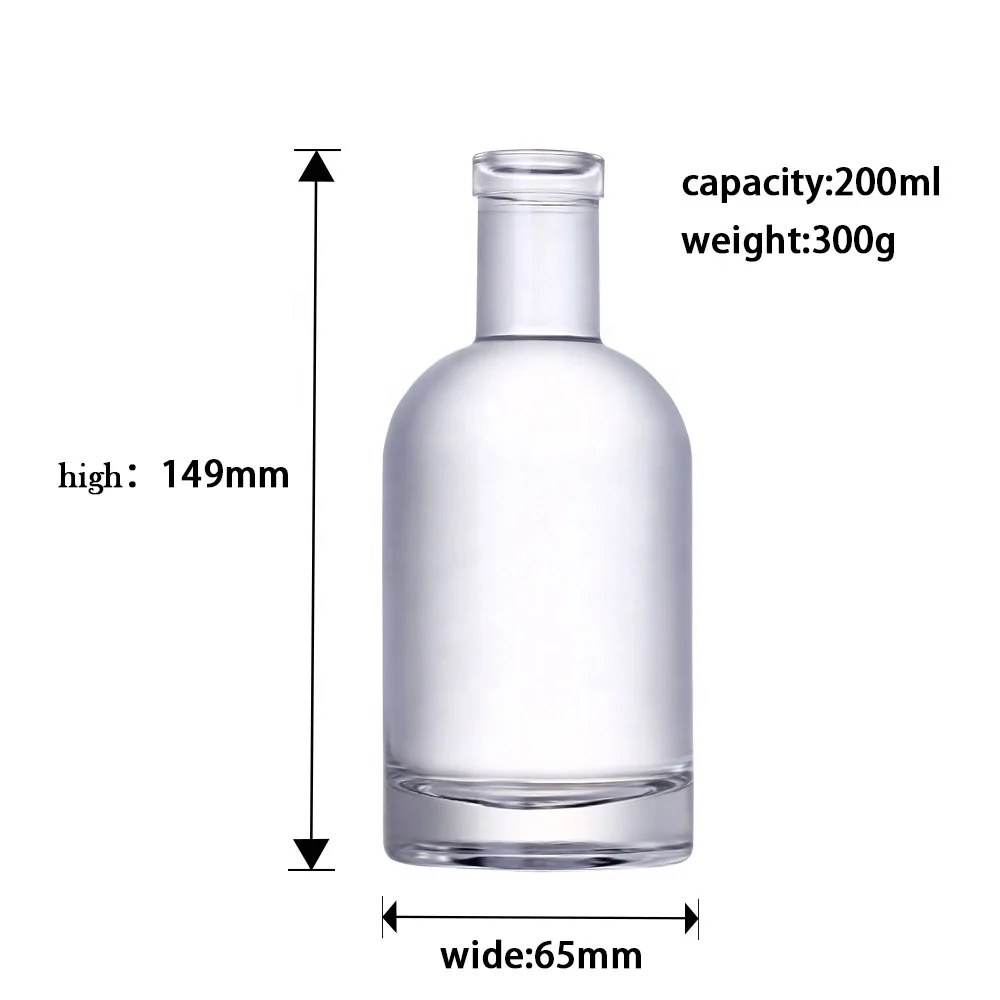 Hot Sale Super Flint 200ml Empty Tequila Brandy Glass Bottle Whiskey ...