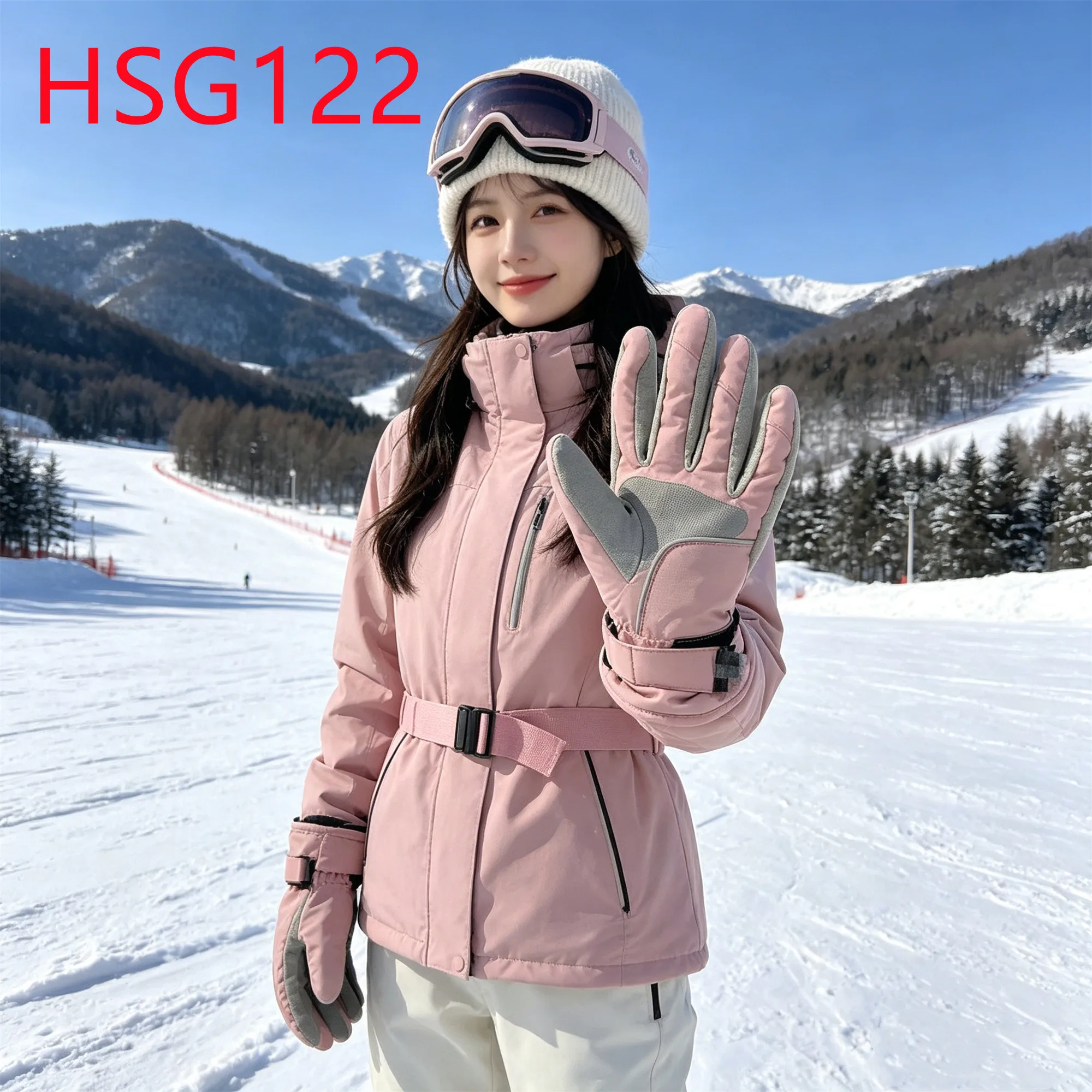 HY,ski Instructors High-density Fabric Warmth Snow Gloves Five-finger Touchscreen Design Adult/toddler Ski Gloves HSG110