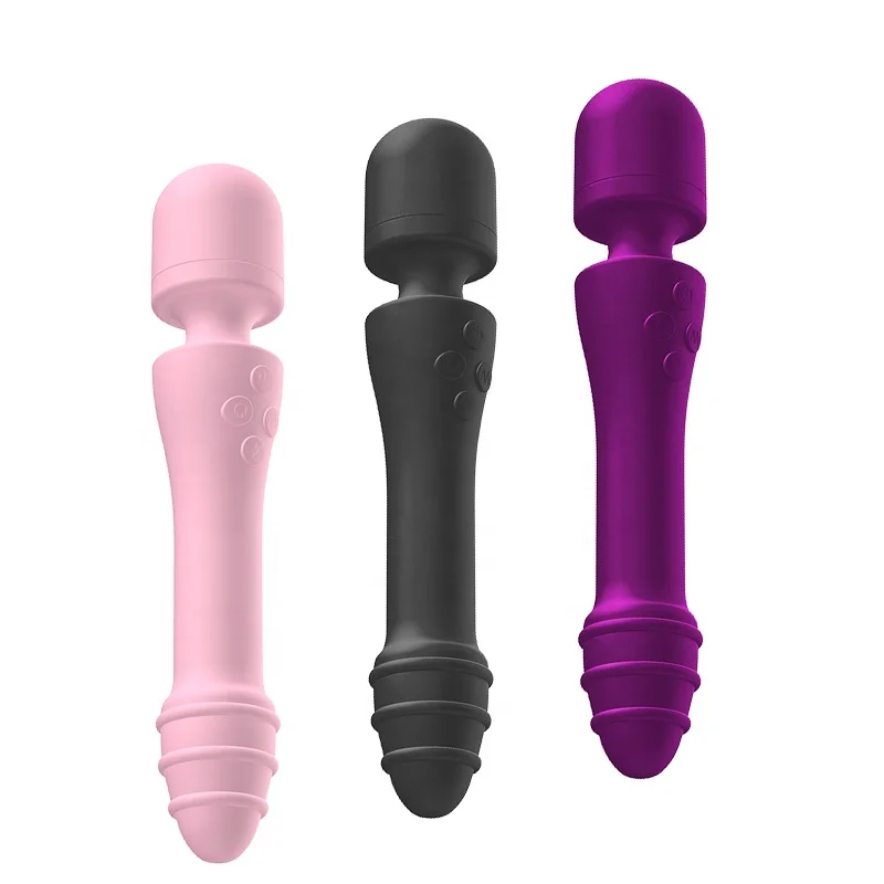 G-spot Heated Silicone Vibrator Wand Massager With Double Motors