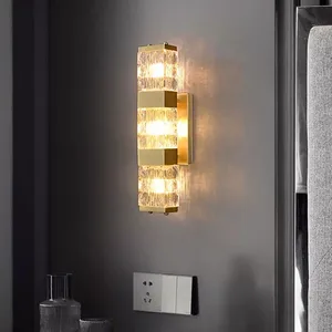 LED Vintage Wall Lamp Gold Crystal Sconce for Hotel & Living Room Modern Design