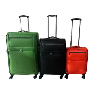 Customized Black Fabric 3 Pieces Travel Luggage Trolley Business Trip Luggage Fashion Oxford Cloth Suitcase Set With Lock