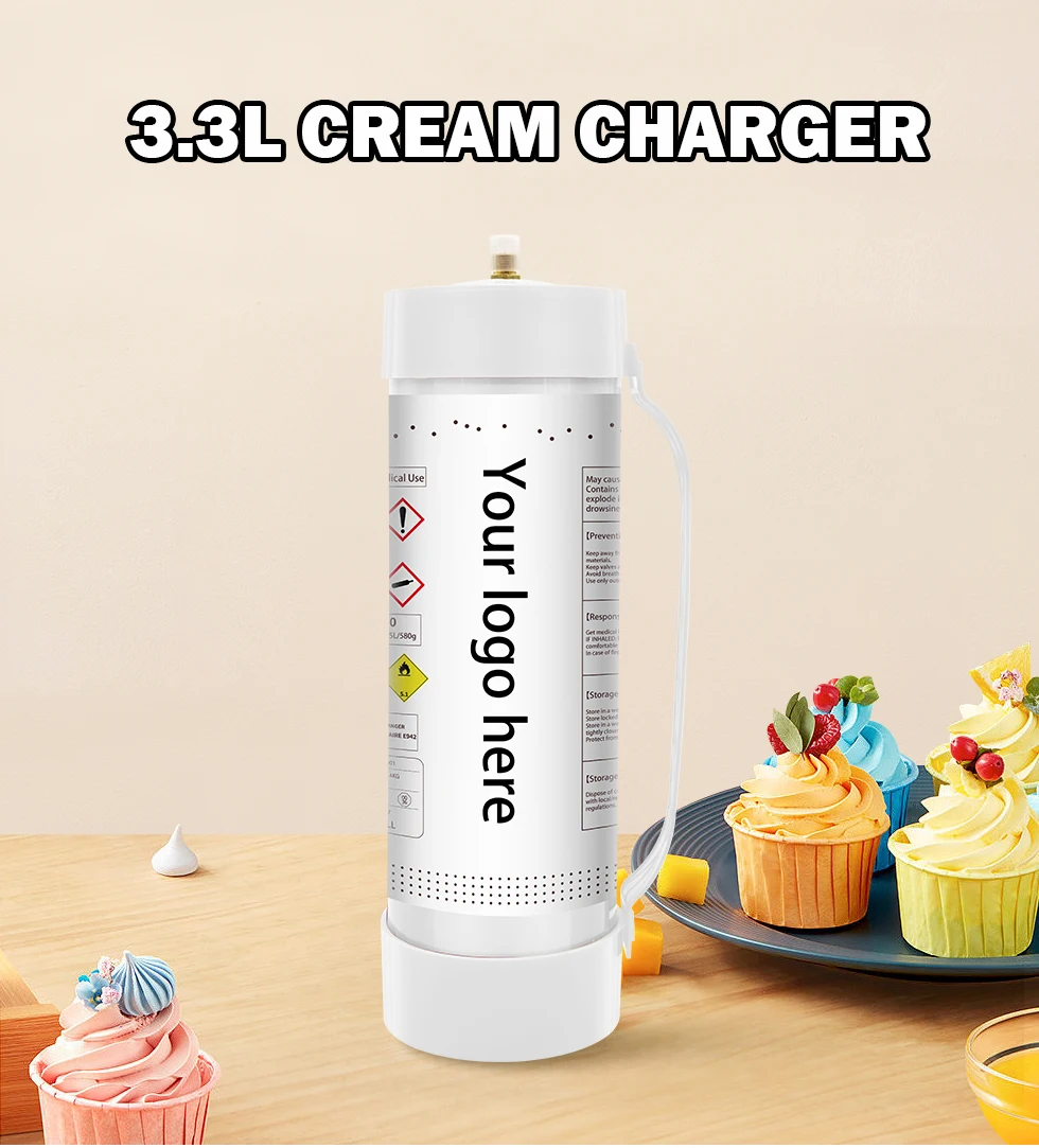 Customized 3.3l Cream Charger Tank Whipping Gas Cylinder 3.3 Liter