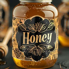 Gold Foil Cheap Custom Food Label Paper Sticker Honey Bottle Label For Honey Jars