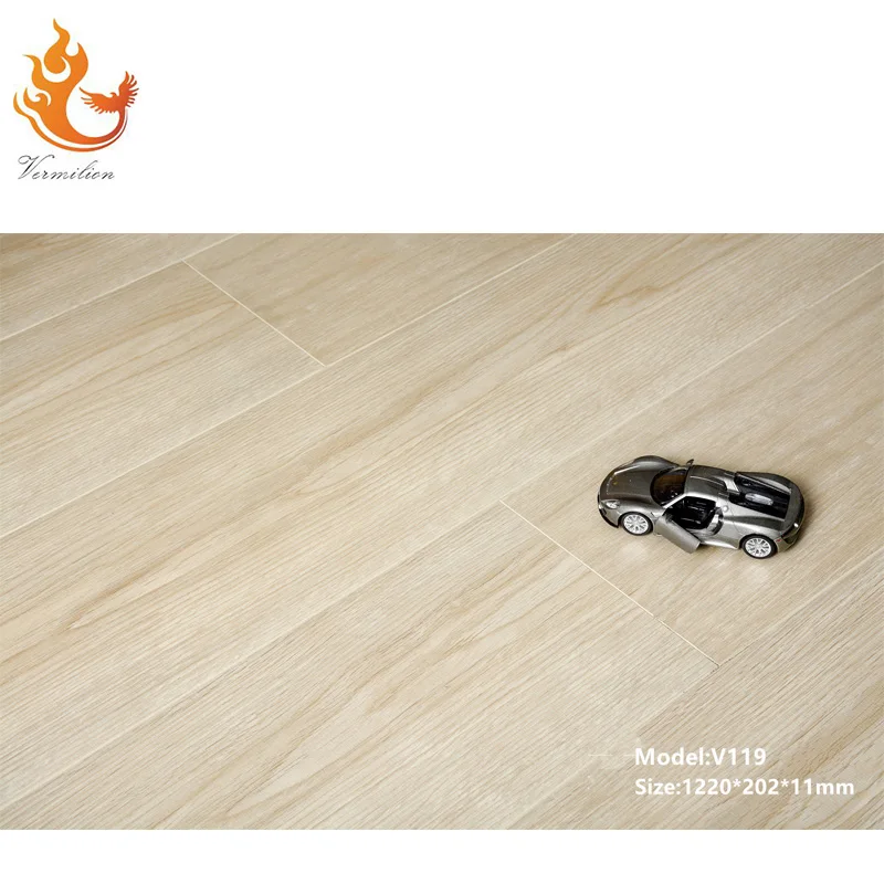 8mm Modern White Laminate Wood Flooring Click System V Groove High Quality 